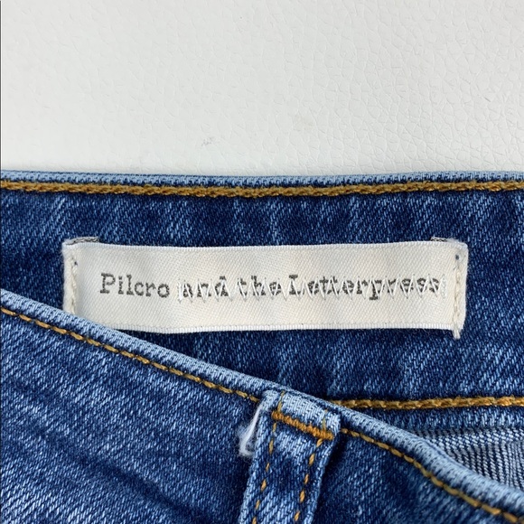 Pilcro and the Letterpress Blue Jeans with Floral Embroidery Cotton Size 5/27 - Picture 8 of 16